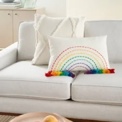 12"x20" Oversize Rainbow With Tassels Lumbar Throw Pillow - Mina Victory -Decor Haven Store GUEST b787a8f1 2817 4214 9bb1 a28ab68ccfc2