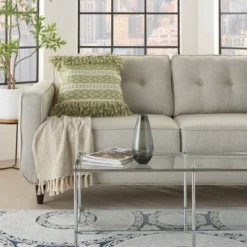 20"x20" Oversize Life Styles Criss Cross Stitched Square Throw Pillow - Mina Victory -Decor Haven Store GUEST b9322b2f a61e 45a3 9e1e 310954f74525