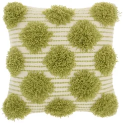 18"x18" Life Styles Tufted Pom Poms Square Throw Pillow - Mina Victory -Decor Haven Store GUEST ba17fce4 0c13 4ec1 80b7 cb46fcb682ae