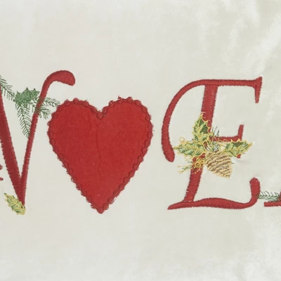 Mina Victory Holiday Embroidered Noel 12" X 16" Beige Indoor Throw Pillow 6 Mina Victory Holiday Embroidered Noel 12" X 16" Beige Indoor Throw Pillow - Image 4