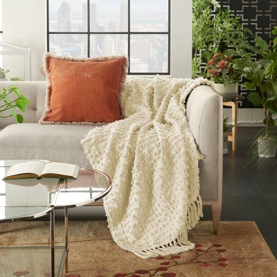 50"x60" Life Styles Cut Fray Texture Throw Blanket - Mina Victory 4 50"x60" Life Styles Cut Fray Texture Throw Blanket - Mina Victory - Image 2
