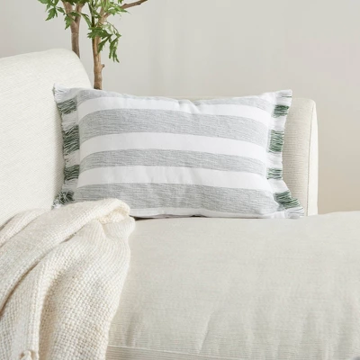 Life Styles Chambray Striped Throw Pillow - Mina Victory 5 Life Styles Chambray Striped Throw Pillow - Mina Victory - Image 3