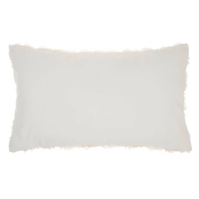 Oversized Chiffon Roses Faux Fur Throw Pillow Ivory - Mina Victory 4 Oversized Chiffon Roses Faux Fur Throw Pillow Ivory - Mina Victory - Image 2