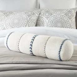 6"x20" Oversize Life Styles Braided Striped Cylinder Throw Pillow - Mina Victory -Decor Haven Store GUEST cb47aefd 495e 4026 9ec2 58e191d15257