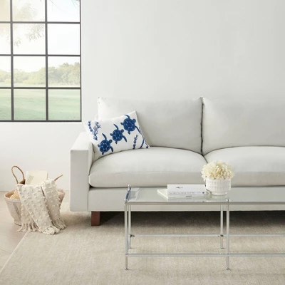 14"x20" Oversize Life Styles Towel Embroidered 3 Sea Turtles Lumbar Throw Pillow Navy - Mina Victory 3 14"x20" Oversize Life Styles Towel Embroidered 3 Sea Turtles Lumbar Throw Pillow Navy - Mina Victory