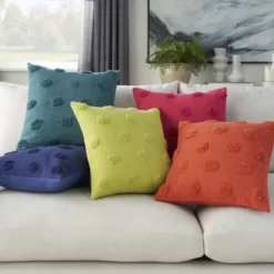 Mina Victory Life Styles Tufted Dots Solid Indoor Throw Pillow 18x18 -Decor Haven Store GUEST d09ef6ed 8771 4882 83a4 b3f0c817087e