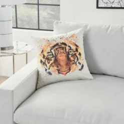 18"x18" Reversible Indoor/Outdoor Tiger And Chevron Print Square Throw Pillow - Mina Victory 10 18"x18" Reversible Indoor/Outdoor Tiger And Chevron Print Square Throw Pillow - Mina Victory -Decor Haven Store GUEST d0dfcfaf 532f 45d4 ab31 b34c3ff646e1