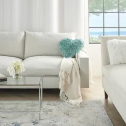 Shag Frame Heart Throw Pillow Blue - Mina Victory 8 Shag Frame Heart Throw Pillow Blue - Mina Victory -Decor Haven Store GUEST d1611101 0d94 42fe bf66 b94593beb546