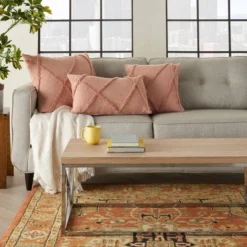 18"x18" Distressed Diamond Square Throw Pillow - Nourison 15 18"x18" Distressed Diamond Square Throw Pillow - Nourison -Decor Haven Store GUEST d4256212 9926 4d07 8734 6c7c4748d809