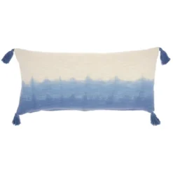 14"x30" Life Styles Ombre Lumbar Throw Pillow With Tassels - Mina Victory -Decor Haven Store GUEST d547623b a690 4d11 8e97 f15772a4c6ca