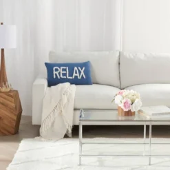 12"x21" Oversize Life Styles 'Relax' Tufted Lumbar Throw Pillow - Mina Victory 13 12"x21" Oversize Life Styles 'Relax' Tufted Lumbar Throw Pillow - Mina Victory -Decor Haven Store GUEST d98b9df7 854b 41b1 b4a4 556cd9fb996e