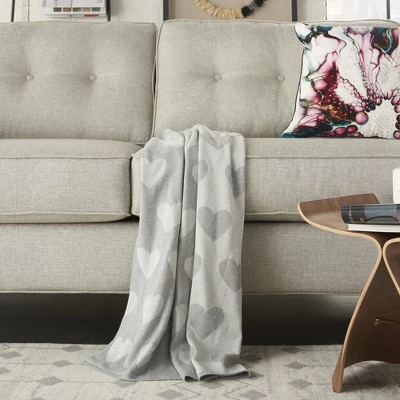 Mina Victory Plush Lines Metallic Hearts 30" X 40" Indoor Throw Blanket 3 Mina Victory Plush Lines Metallic Hearts 30" X 40" Indoor Throw Blanket