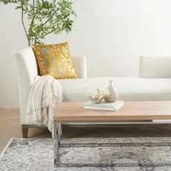 20"x20" Oversize Foil Print Birds Square Throw Pillow - Mina Victory -Decor Haven Store GUEST da410608 d262 4250 9a1d 5771cb951388