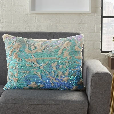 Mina Victory Faux Fur Sequins Indoor Throw Pillow 3 Mina Victory Faux Fur Sequins Indoor Throw Pillow