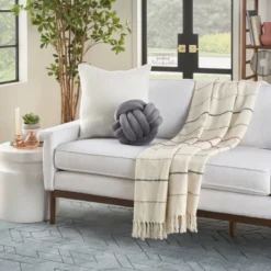 Mina Victory Sofia Infinite Knot Ball 13" X 13" Round Indoor Throw Pillow -Decor Haven Store GUEST ddb2f145 d126 4f7d b6c2 8c0e3dde882d