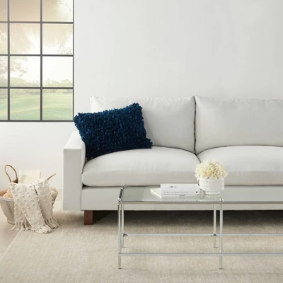 14"x20" Oversize Shag Chindi Short Cut Lumbar Throw Pillow Navy - Mina Victory 4 14"x20" Oversize Shag Chindi Short Cut Lumbar Throw Pillow Navy - Mina Victory - Image 2