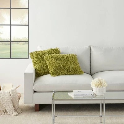 14"x20" Oversize Shag Chindi Short Cut Lumbar Throw Pillow Lime - Mina Victory 6 14"x20" Oversize Shag Chindi Short Cut Lumbar Throw Pillow Lime - Mina Victory - Image 4