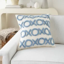 18"x18" Life Styles Tufted 'XOXO' Square Throw Pillow - Mina Victory -Decor Haven Store GUEST e522f6ec ae2e 47c4 9c82 b2096e1d2131