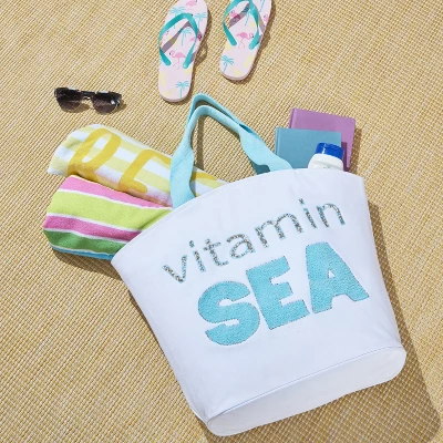 Mina Victory Vitamin Sea White Beach Tote Bag 6 Mina Victory Vitamin Sea White Beach Tote Bag - Image 4