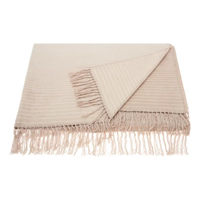 50"x70" Oversized Antler Solid Reversible Throw Blanket Beige - Mina Victory 3 50"x70" Oversized Antler Solid Reversible Throw Blanket Beige - Mina Victory