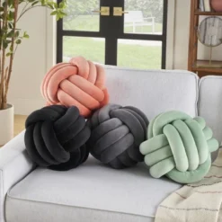 Mina Victory Sofia Infinite Knot Ball 13" X 13" Round Indoor Throw Pillow -Decor Haven Store GUEST ebef190b 0995 4a44 93b7 3ed4dca046e1