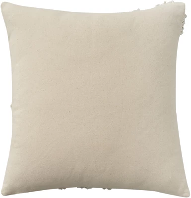 Mina Victory Life Styles Emroidered Leaves 18" X 18" Natural Indoor Pillow Cover 4 Mina Victory Life Styles Emroidered Leaves 18" X 18" Natural Indoor Pillow Cover - Image 2