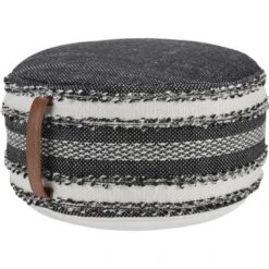 Mina Victory Woven Stripes Outdoor Pouf With Handle -Decor Haven Store GUEST efb546c9 67e7 4f0c 9601 b11eec1b55b5