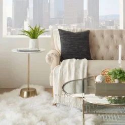 18"x18" Life Styles Textured Lines Square Throw Pillow - Mina Victory -Decor Haven Store GUEST f2981126 7dd8 4afa ac9c 43b9770db9bf