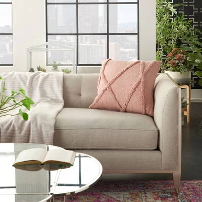 18"x18" Distressed Diamond Square Throw Pillow - Nourison 6 18"x18" Distressed Diamond Square Throw Pillow - Nourison - Image 4