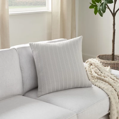 Mina Victory Life Styles Verticle Stripes 18" X 18" Indoor Pillow Cover 3 Mina Victory Life Styles Verticle Stripes 18" X 18" Indoor Pillow Cover